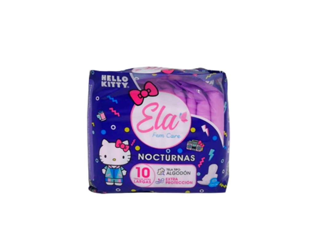 Toallas Femeninas Nocturnas Ela x Hello Kitty