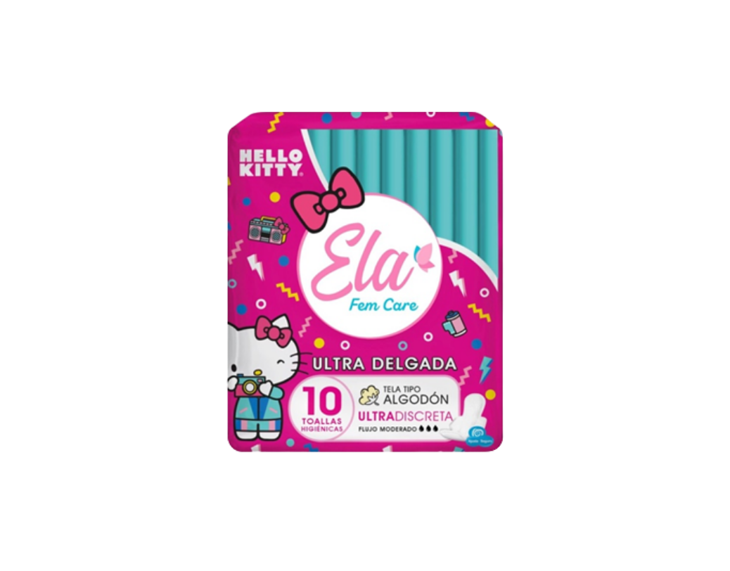 Toallas Higiénicas Ela Ultra Delgada x Hello Kitty