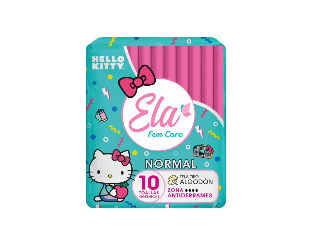 Toallas Higiénicas Ela Fem Care Hello Kitty
